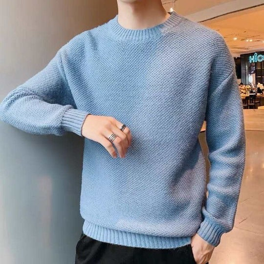 Round neck sweater trendy personality men's sweater