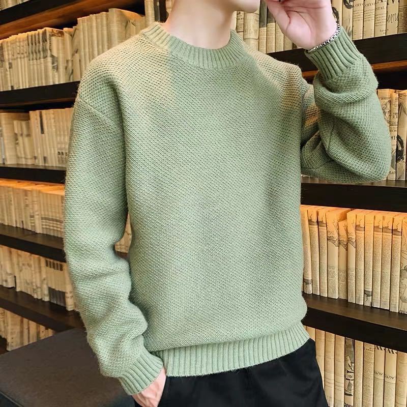 Round neck sweater trendy personality men's sweater