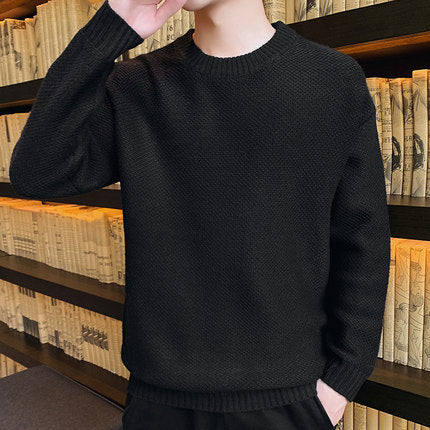 Round neck sweater trendy personality men's sweater